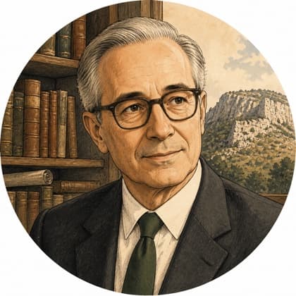 Comic portrait of Penela historian Salvador Dias Arnaut