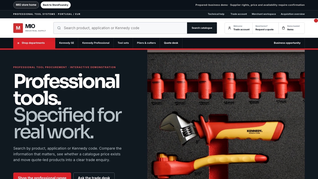 Sniper Tools homepage with full navigation, search and professional tool catalogue